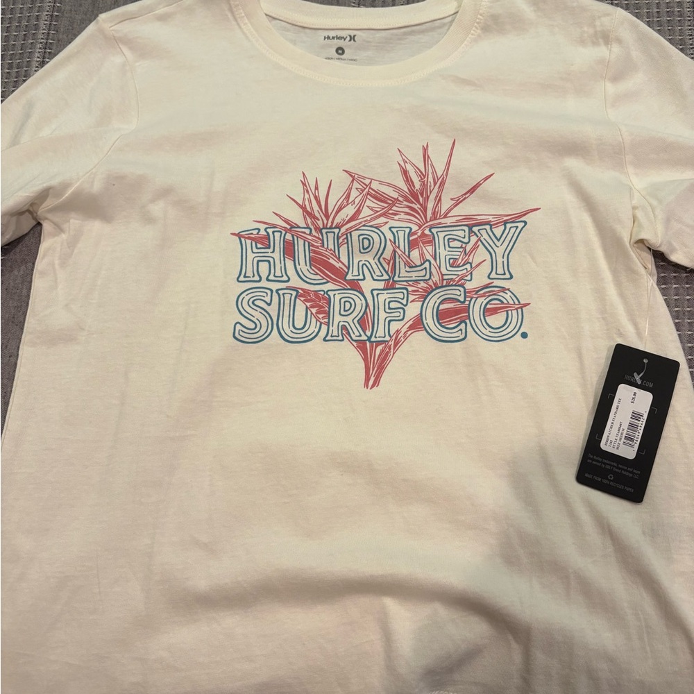 Hurley Surf Co. Cream and Red Short Sleeve Tee